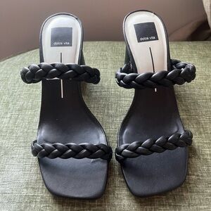 Dolce Vita Black Braided Strap Sandals